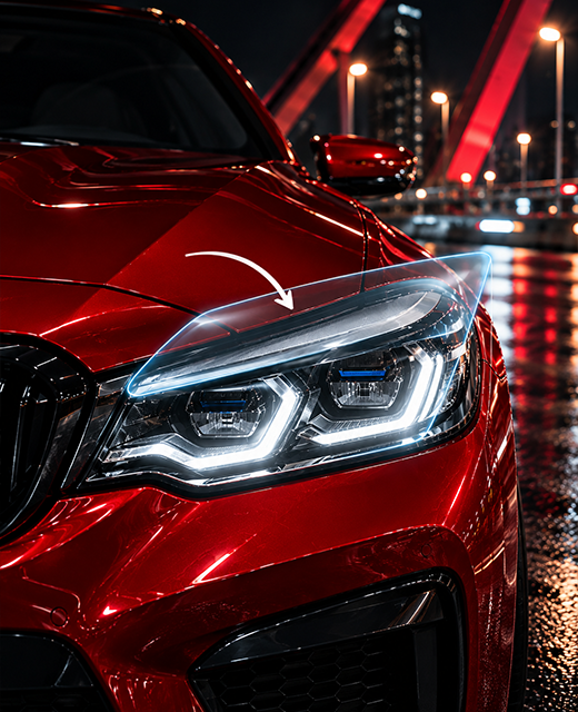 Headlight Protection Film on car