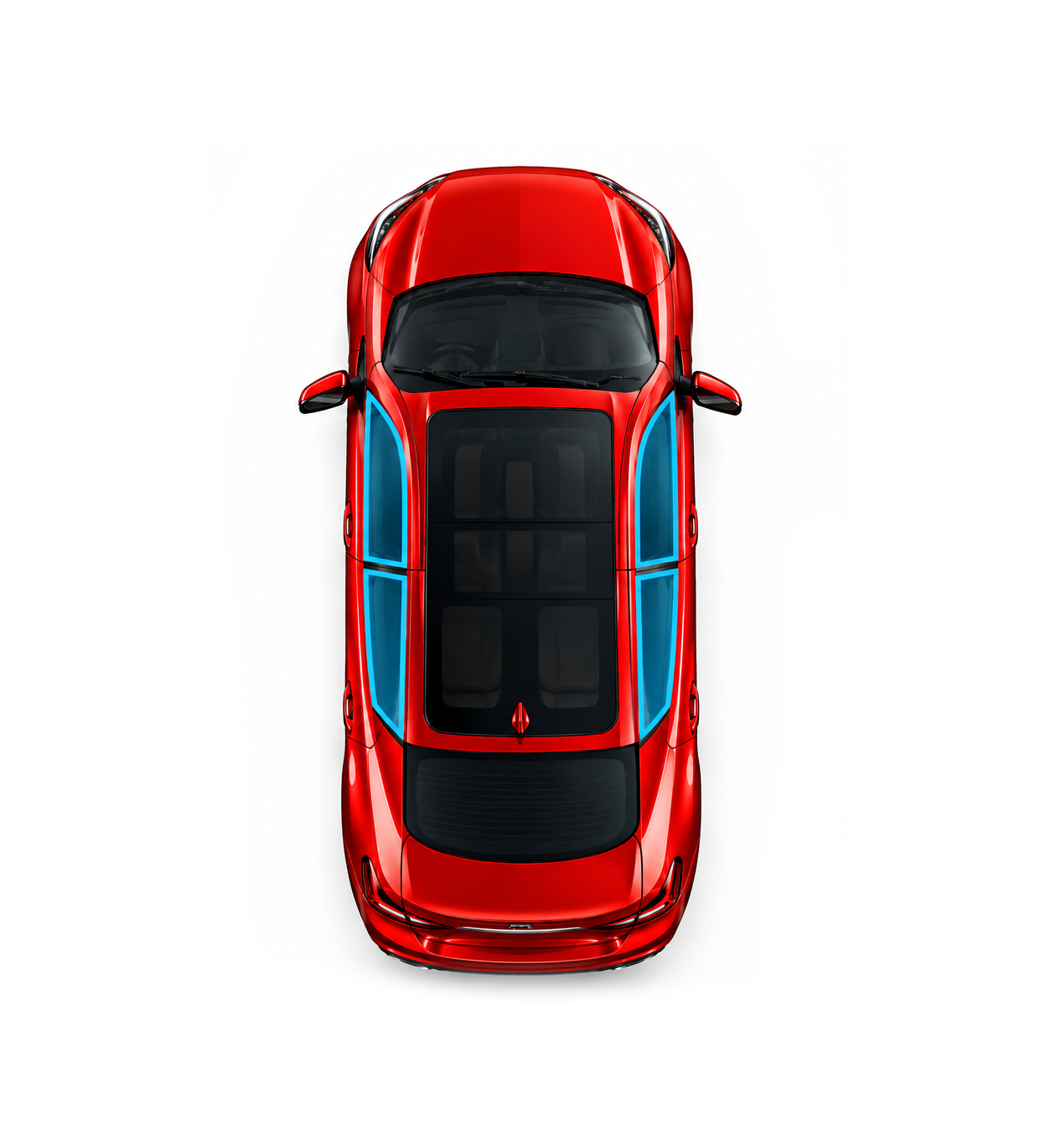 Side view of a car: side glasses need at least 50% VLT